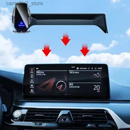 Car Holder Car Phone Holder For BMW 5 Series 6GT F90 G30 G32 G38 2021 2022 Screen Fixed Base Navigation Bracket Wireless Charging Stand Q231104