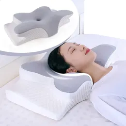 Pillow Memory Foam Pillows Butterfly Shaped Relaxing Cervical Slow Rebound Neck Pain Relief Sleeping Orthopedic Beding 231102