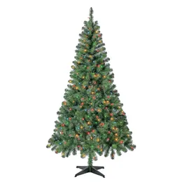 Decorações de Natal 65 pés PreLit Madison Pine Artificial Tree Holiday Decor com luzes Stand 231102