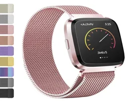 Pulseira de metal de aço inoxidável para Fitbit Versa Pulseira de pulso pulseira magnética milanesa fit bit Lite Verse 2 Band Accessories159H8042436