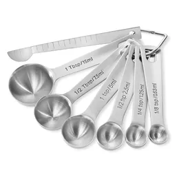Measuring Tools 6PcsSet Stainless Steel Spoon Baking Kitchen Supplies 230331