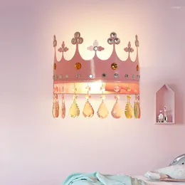 Lâmpada de parede Princesa Sala de cabeceira Proteção para os olhos LED Luz suave Decoração noturna de luxo quarto de luxo