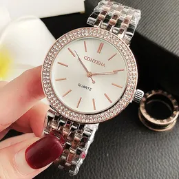 Kvinnors klockor Contena Brand Luxury Watch 2023 Fashion S rostfritt stål kvarts Enkla eleganta damer Reloj Mujer 231102