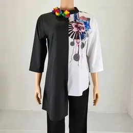 Abiti casual Europa e Stati Uniti Abito da mamma taglie forti da donna africana Cappotto lungo stampato Abito a due pezzi ML101Q44