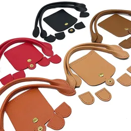 Bag Parts Accessories 8PCS DIY Handmade Woven Set Bags Soft Pu Leather Handles Bottom Button For Dumpling Handbag 231102