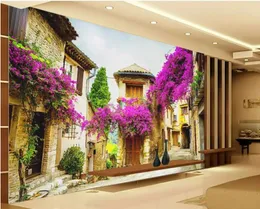 خلفيات مخصصة جدارية PO 3D غرفة الجدران الأوروبية الساحلية المدينة المشهد المنزل ديكور الطلاء الجدران الجدران للجدران 3 د