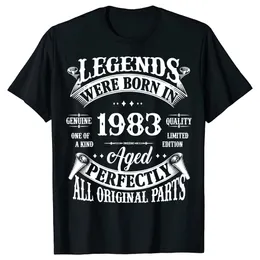 Мужские футболки 40 -й винтажные легенды, родившиеся в 1983 году, 40 -летний