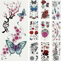 Tatuagens temporárias Moda Butterfly Dragon Flor Body Art Temporary Fake Tattoo Sticker Decalque Z0403