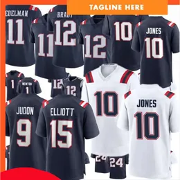 Ezekiel Elliott Tom Brady Randy Moss Juju Smith-Schuster Matthew Judon Mac Jones Bailey Zappe Rhamondrre Stevenson Men Kvinnor Youth Football Jerseys