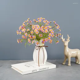 装飾的な花人工小さなデイジーパストラルインウインドプラスチック偽の花chrysanthemumライラックシルク