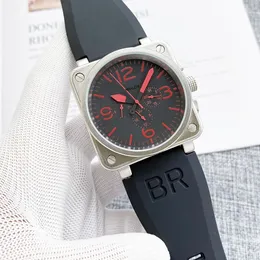 럭셔리 브랜드 남성 비즈니스 레저 시계 디자이너 시계 자동 기계 손목 시계 벨 브라운 가죽 시계 블랙 로스 고무 남자 시계 손목 시계
