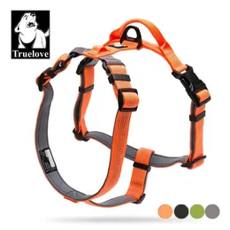 Dog Collars Leashes Truelove Neoprene Padded Pet Body Harness With Handle Strap Security Belt Chest Collar Shop Accessories Dropship 230403