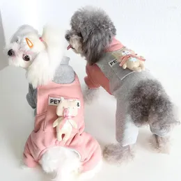 Dog Apparel Jumpsuit For Cute Small Clothes Winter Pet Coat Garment Pomeranian Shih Tzu Maltese Bichon Schnauzer Chihuahua Clothing