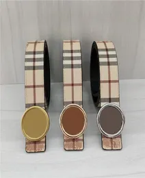 Cinture vintage marchio di lusso classico stampa scozzese di alta qualità vera pelle vera lega fibbia liscia Cintura da uomo di alta moda039s f2023624
