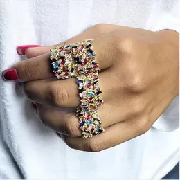 Anelli a fascia Colore ORO Stack Geometria impilabile Arcobaleno CZ Moda Stupendo anello di fidanzamento di alta qualità per le donne Regali 231102