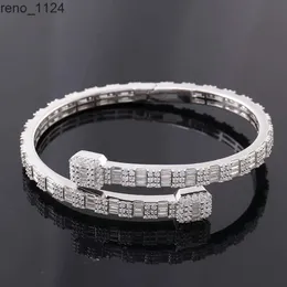 Pulseira personalizada de prata 10k 14k 18k, joias finas com vvs baguette moissanite pass diamante testador pulseira de punho de diamante