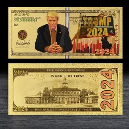 파티 용품 트럼프 2024 금 포일 색상 인쇄 지폐 파티 선호 미국 대통령 캠페인 컬렉션 달러 기념 바우처