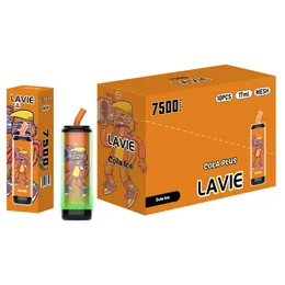 Original LAVIE Cola plus 7500 Puffs Einweg-E-Zigarette 600 mAh wiederaufladbarer Akku 10 Geschmacksrichtungen 2 % 5 % Kapazität Spule 17 ml OEM ODM VAPE Vape-Fabrik