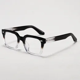 男性向けの光学眼鏡レトロデザイナーTVRグロバーファッションアセテートファイバーグラスフレームヨーロッパとアメリカンスクエアスタイルのアンチブルーライトレンズプレート付き