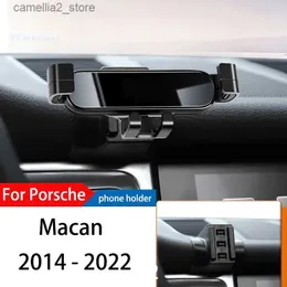 Suporte para carro Suporte para telefone de carro para Porsche Macan 2014-2022 GPS Suporte móvel de navegação por gravidade especial Suporte giratório de 360 graus Acessórios Q231104