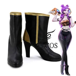 Trajes de gato jogo lol kda kaisa cosplay botas sapatos de festa de halloween para mulher menina feito sob encomenda