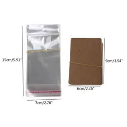Jewelry Stand 97Qe Blank Kraft Paper Packaging Card Tags Used For Necklace Earring Display Cards With 100Pcs Selfseal Bags Dr Dhgarden Dh2Xe
