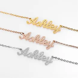 Personalized frosted and gilded Name Necklace & Pendants Hip hop Jewelry Choker Custom Initial Necklaces Fashion Women Gifts CX200223l