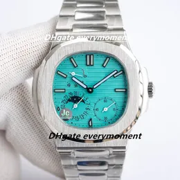 JC Factory Maker Super Men's Watches Cal.240 40mm Silver Automatisk mekanisk månfas armbandsur 5712 sid 904L lyxvattentät glöd rostfritt stål klocka-1