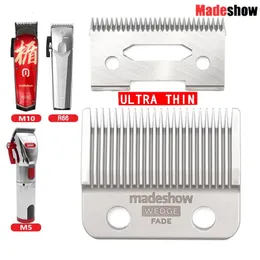 Trimmer włosów Madeshow M5F M10 R66 Wedge Fade Blades Stal nierdzewna Clipper Ultra cienkie Blade Wymiana Oryginalna głowica noża 231102