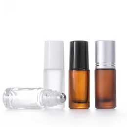 Thick Glass Roll On Bottles 5ml Essential Oil Fragrance Container with Metal Ball