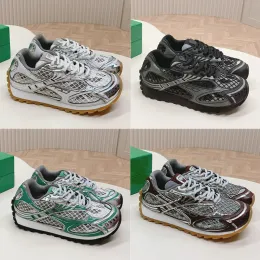 Yörünge Sneaker Kadın Ayakkabıları Mesh Geometrik Desen Tasarımcı Spor Ayakkabı Deri Kauçuk Eğitmenler Nefes Alabilir Siyah Şarap Gümüş Spor Ayakkabıları Koşu Ayakkabıları