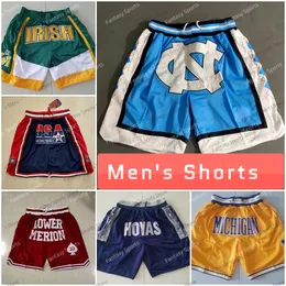 Movie Basketball Shorts 33 Moon Michigan Lower Merion North Carolina 14 Will Smith USA Team Georgetown Hoyas Mens College Short Stitched Pocketed