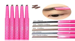 2016 New Makeup Eyebrow Enhancers 라이너 연필 방수 방수 긴 연필 자동 회전장 5 색 8G 5PCS2886187