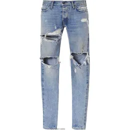 Calças de brim roxo calças jeans dos homens designer estilo grande buraco mendigo alta rua pequena perna jeans jack 616