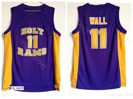 Männer Basketball John Wall 11 High School Holy Jerseys Teamfarbe Lila Für Sportfans Atmungsaktive Reine Baumwolle Universität Top-Qualität