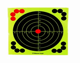 Alvos de tiro Alvo adesivo de 12 polegadas Splatter Glow S Rifle Papel fluorescente Target4548441