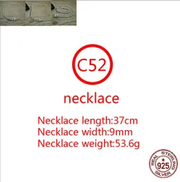 C52 S925 Sterling Silver Necklace Cross Letter Vintage Finitage Trend Trend Style Punk Hip Hop Dance Gift for Lover