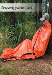 Życie na świeżym powietrzu w nagły śpiwor termiczny utrzymanie ciepłej wodoodporności Mylar First pomoc w nagłych wypadkach Blanke Camping Przetrwanie 8995673