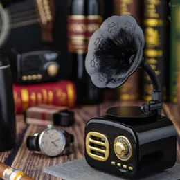 Decorative Figurines Retro Radio Bluetooth Portatil Speaker Portable Mini Wireless Gramophone Music Subwoofer Support TF Card Playback