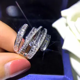 Anelli 2023 Choucong Anelli di nozze Gioielli di lusso Argento sterling 925 Riempimento Taglio principessa Fatto a mano 5A Zircone cubico CZ Pietre preziose Par