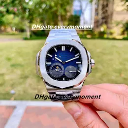 PPF Factory Maker V4 Men's Watches Cal.240 40mm Silver Automatisk mekanisk månfasklocka 5712 sid 904l Luxury Watertoful Luminous Stainless Steel Wristwatch