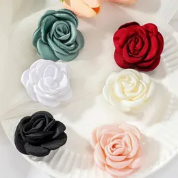 Brooches Fabric Rose Flower Brooch Pins Trend Corsage Fashion Jewelry For Women Girls Shirt Collar Costume Accessories