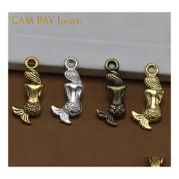 Arts And Crafts 200Pcs 4Colors 20X4Mm Alloy Mermaid Charms Metal Pendants For Diy Necklace Bracelets Jewelry Making Handmade Drop De Dhvpy