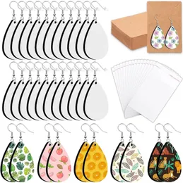 DHL Sublimation Blank Pendant Earrings Ocheyu Printing Unfinished Teardrop Heat Transfer Earring with Hooks and Jump Rings for Jewelry DIY Making FY3957 b1011