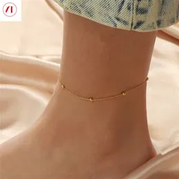 Cavigliere XT Jewellery Corea 24k Perline chiare Cavigliera in oro da donna 916 placcato oro originale 231102