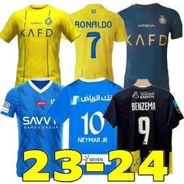 23/24 Al Nassr FC Ronaldo Soccer Jerseys Men Chids Kital Hilal Saudi Cr7 Boys Shiirt Benzemaファンバージョンジャージー2023 2024サウジアラビア
