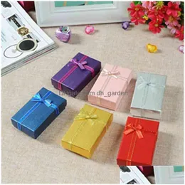 Jewelry Stand 5X8 Cm Sets Display Mti Colors Necklace/Earrings/Ring Paper Packaging Gift Box For Jewellery 24Pcs/Lot Drop Del Dhgarden Dheiv