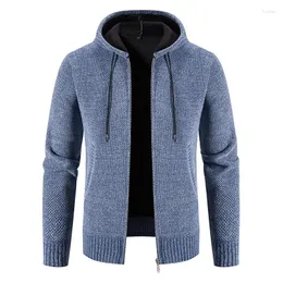 Men's Sweaters Thicker Warm Winter Casual Cardigans Hoodies Slim Fit Men Hooded Sweatercoats Jackets3XL