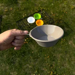 Skålar mini camping skål med fällbart handtag picknick matlagning kruka stapel PBT-plast anti-dropp anti-scald cookware för hemma utomhus