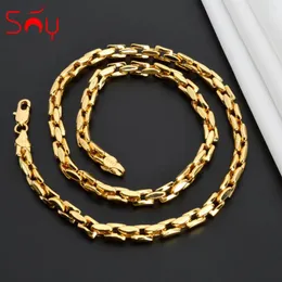 سلاسل مجوهرات مشمس Hiphop Link Chain Necklace for Women Man Artich Gold Color Choker Classic Trendy Daily Wear Party Party Gift